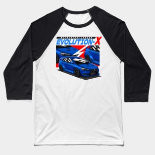 MITSUBISHI LANCER EVOLUTION-X (BLUE) Baseball T-Shirt